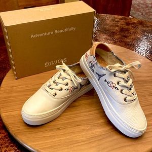 Soludos Paris platform leather sneakers NIB size 7